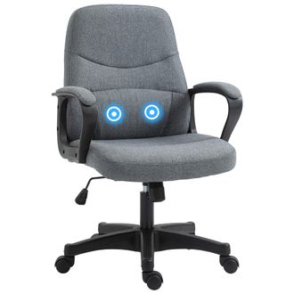 Vinsetto Office Chair with Massage 360&deg; Swivel Chair Adjustable Height Grey | TJ Hughes