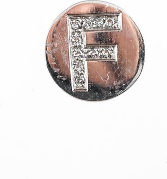 Spallanzani Sterling Silver Diamond Initial F Letter Magnetic Round Charm