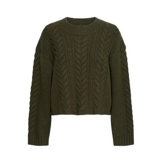 Ichi Maglione a trecce Arper - - Knitwear - Donna - Verde - XS