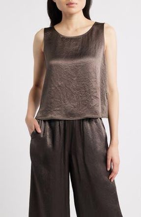 Eileen Fisher Crinkle Satin Shell Top in Rye at Nordstrom Rack, Size X-Large