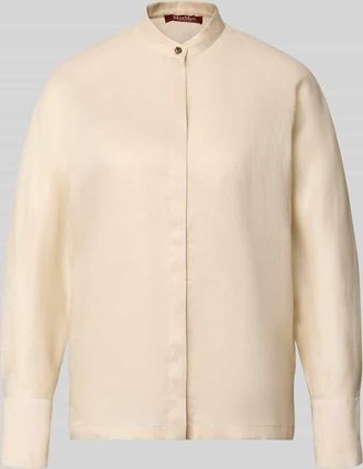 Max Mara Loose Fit Langarmbluse aus reinem Ramie Modell BALDI in Beige, Gr&ouml;&szlig;e 34