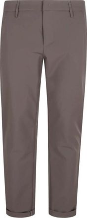 Dondup Gaubert Broeken - Heren - Straight fit broeken - Grijs - W34 - Leer - Broeken