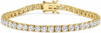 House of Brilliance 14K Gold Lab-Grown Round Diamond Four-Prong Tennis Bracelet
