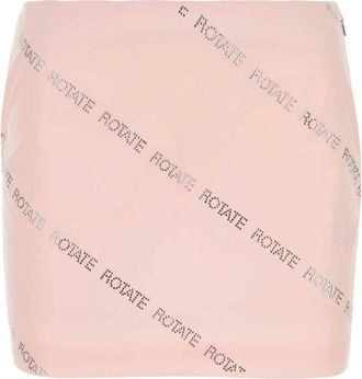 Rotate Pastelroze Poplin Minirok - Dames - Korte rokken - Roze - S - Katoen - Rokken