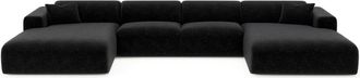 Sia Home Sof&aacute; panor&aacute;mico sim&eacute;trico 7 plazas terciopelo con motivos antracita
