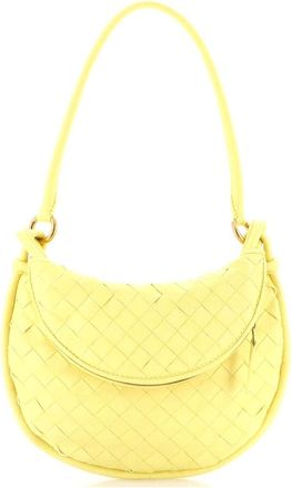 Bottega Veneta Yellow Intrecciato Leather Gemelli Shoulder Bag Small (Authentic Pre-Loved)