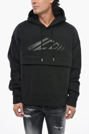 Dsquared2 ICON Solid-Color Sweatshirt with Maxi Front Pocket Dsquared2