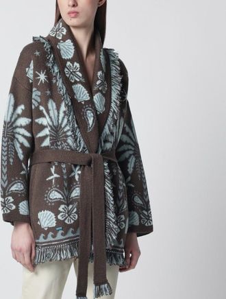 Alanui Echoes Of The Island brown/aquamarine cardigan