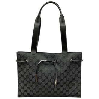 Gucci Black Canvas Tote Bag (Pre-Owned)