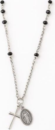 American Exchange Mens Stainless Steel Cross & Saint Pendant Necklace in Silver at Nordstrom Rack