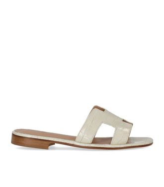 Paolo Ferrara CIABATTA CON STAMPA COCCO BIANCA PAOLO FERRARA