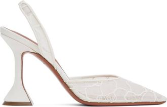 Amina Muaddi Holli Lace Slingback Pumps, Brand Size 35.5 ( US Size 5.5 )