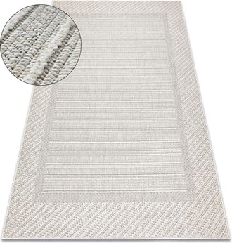 RugsX Rugsx - Alfombra Jersey 19261 Gris - Marco, Estructural, Lazo Boho Beige 180x270 Cm