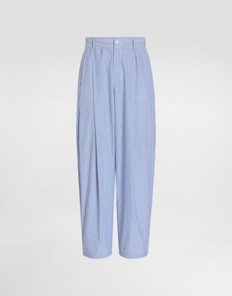 Dolce & Gabbana Striped Cotton Jogging Trousers - Man Pants And Shorts Multicolor 46