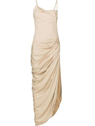 Jacquemus Gedrapeerde jurk - Beige