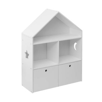Mobili Rebecca Mobili Rebecca - Rebecca Mobili Librer&iacute;a Infantil Caja De Juguetes De Madera Blanca 3 Estantes 2 Cajones Habitaci&oacute;n I