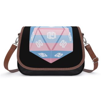 Generic Trans Transgender Flag Dice Crossbody Bags for Women Shoulder Messenger Bag Purse Handbags