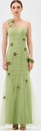 Bariano Karoline One Shoulder Tulle Gown in Pistachio Green at Nordstrom, Size 8