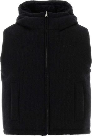 Gucci Black Boucle Reversible Sleeveless Jacket