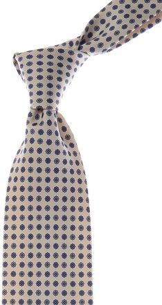 Canali White & Blue Flowers Silk Tie