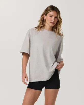 Vuori Clothing Short Sleeve Heavyweight Oversized Cotton T-Shirt 2.0 | Pale Grey Heather | Medium