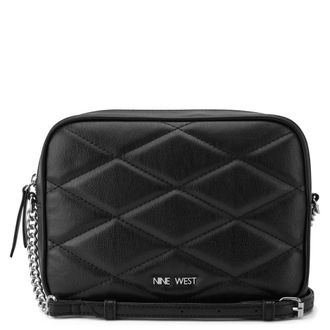 Nine West Issy Camera Bag Womens Black Quilted Adjustable Shoulder Strap GBO3094