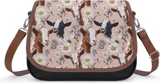 Generic Goats And Daisy Florals Fashion Womens Crossbody Bags Novelty Handbag Shoulder Bag Purse
