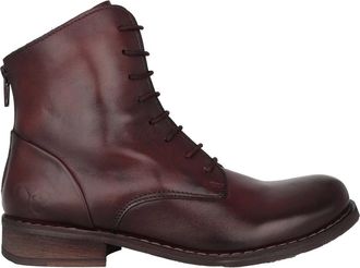 Felmini Beja Enkellaars - Dames - Veterlaarzen - Rood - 38 EU - Leer - Schoenen