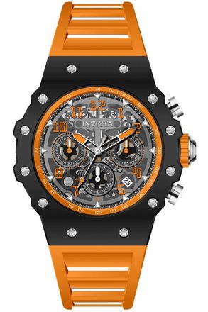 Invicta Racing 69663 Herenhorloge - Quartz Uurwerk - Acryl met Zilveren Wijzerplaat - 43 mm