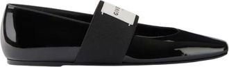 Givenchy Schoenen, Dames, Zwart, 38 1/2 EU, Leer, Sliced Square Ballerinas