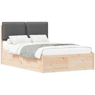 vidaXL Bed Frame with Upholstered Headboard Dark Grey 120 x 200 cm vidaXL