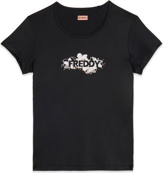 Freddy T-shirt sportiva in tessuto tecnico con grafica floreale