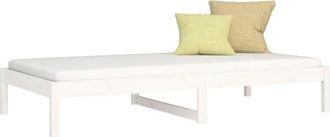 vidaXL Sof&aacute; Cama Sin Colch&oacute;n Madera Maciza De Pino Blanco 80x200 Cm Vidaxl