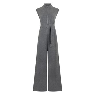 Malo Jumpsuits, female, Gray, XL, Elegant Melange Jumpsuit