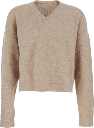 Rick Owens Beige V Neck Sweater
