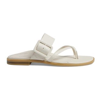 Vionic Julep Wavy Leather Womens Toe Post Sandals - Cream - Size:UK 5.5