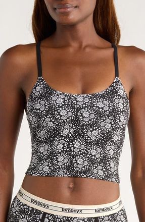 TomboyX Longline Bra Top in Modal Petal Pizzazz at Nordstrom, Size X-Large