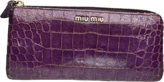 Miu Miu Pre-owned Wallets, female, Purple, Size: ONE SIZE Pre-owned Leather Wallet