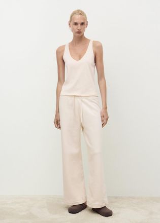 Mango Top cotone spalline collo a V vaniglia - Home - S - MANGO HOME