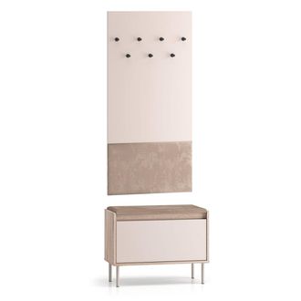 Petits Meubles Mueble de entrada cashmere y madera paneles laminados cachemira