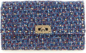 Valentino Garavani Rockstud Spike Schoudertas - Dames - Schoudertassen - Blauw - ONE Size - Katoen - Tassen