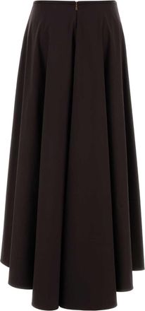 Agnona Womens Circle Skirt Brown Cotton Elastane