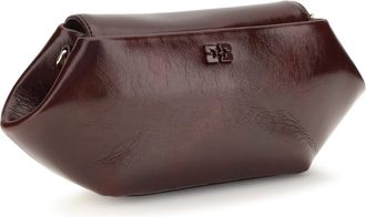 Ganni Bou East/West Synthetic Crossbody Bag - Burgundy