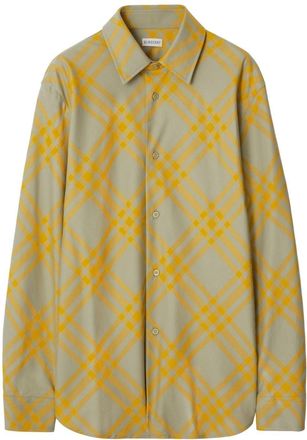 Burberry check-plaid cotton shirt - men - Cotton - S - Grey