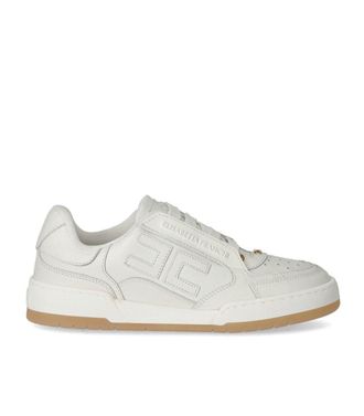 Elisabetta Franchi Ivory Leather Sneaker