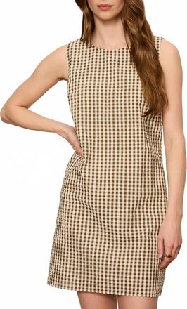 Sanctuary Way To Be Gingham Shift Mini Dress In Timber Collagen