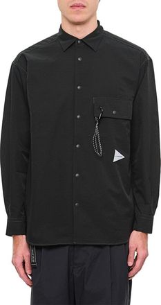 And Wander Black Shirt With Snap Button Closure