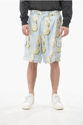 Givenchy Silk-Satin Cargo Shorts LEMON size 50