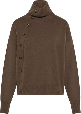 Seventy Maglione dolcevita met knopen - Dames - Coltruien - Bruin - XS - Truien & Vesten