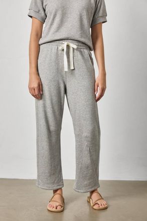 Lilla P Side Panel Terry Pant In Heather Grey